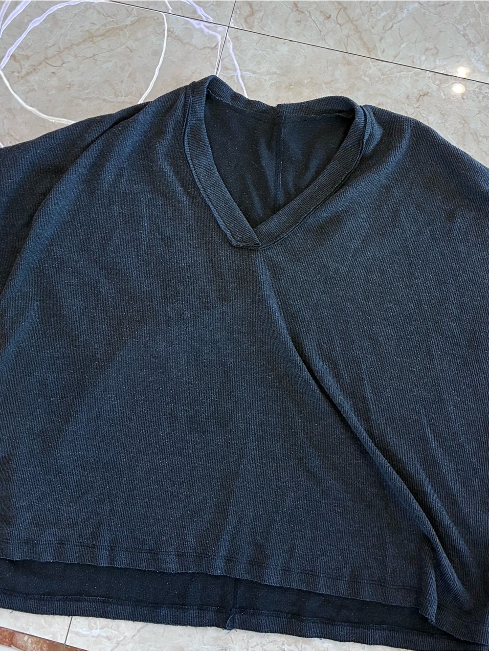 Classic Black V-Neck Womens Boxy Shirt